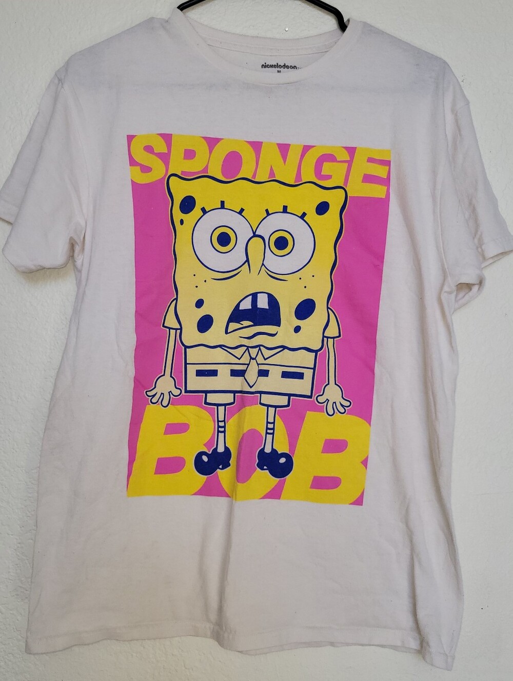 Nickelodeon SpongeBob Kids Graphic Tee - White with Yellow & Pink